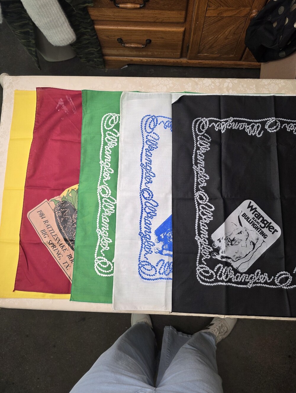 Vintage Wrangler Bandanas Lot of 6 - Rodeo Bullfighting Rattlesnake Roundup West